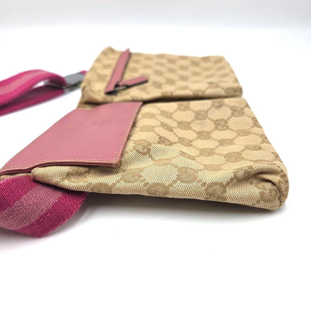 希少色 ピンク●GUCCI ウエストバッグ ボディバッグ GG キャンバス