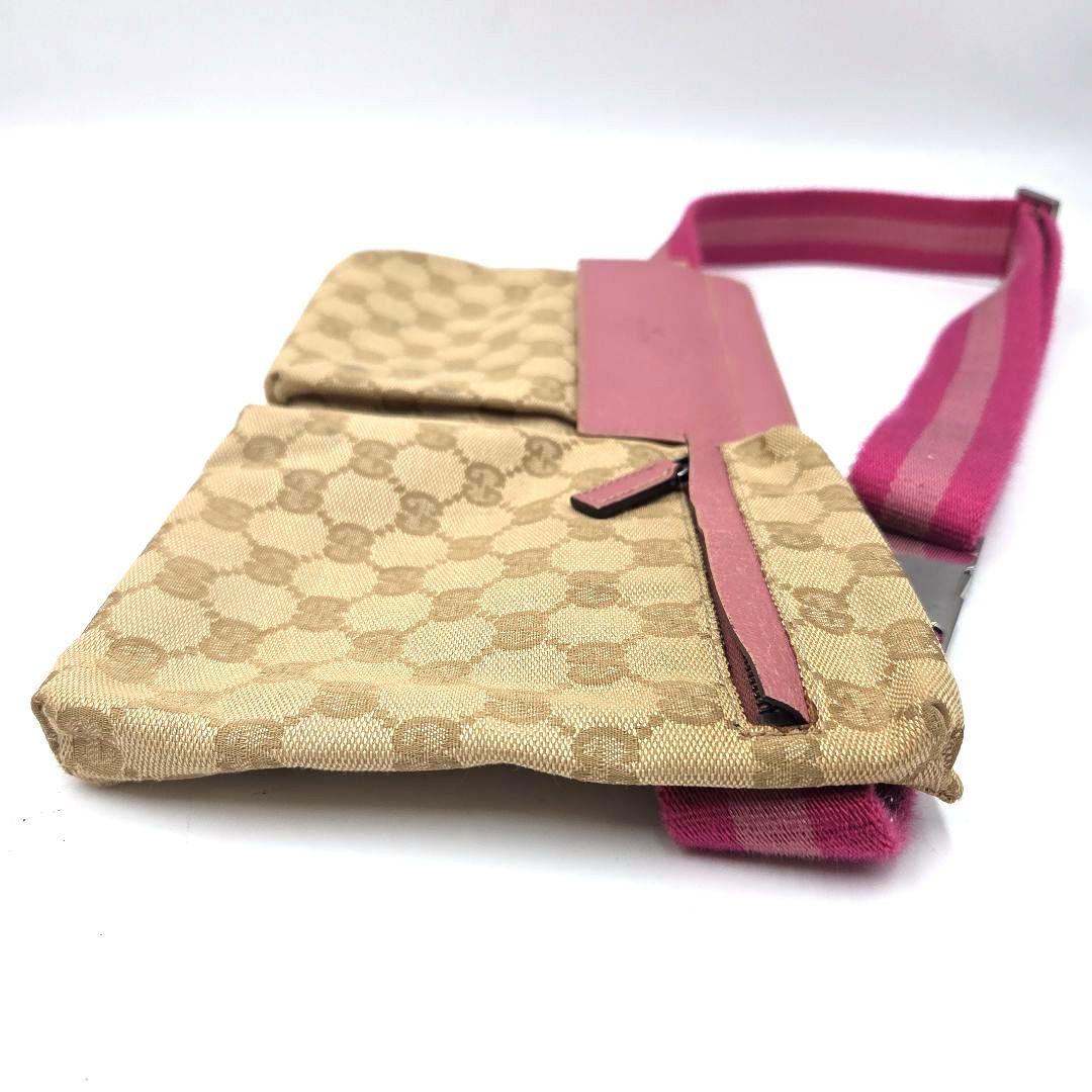 希少色 ピンク●GUCCI ウエストバッグ ボディバッグ GG キャンバス