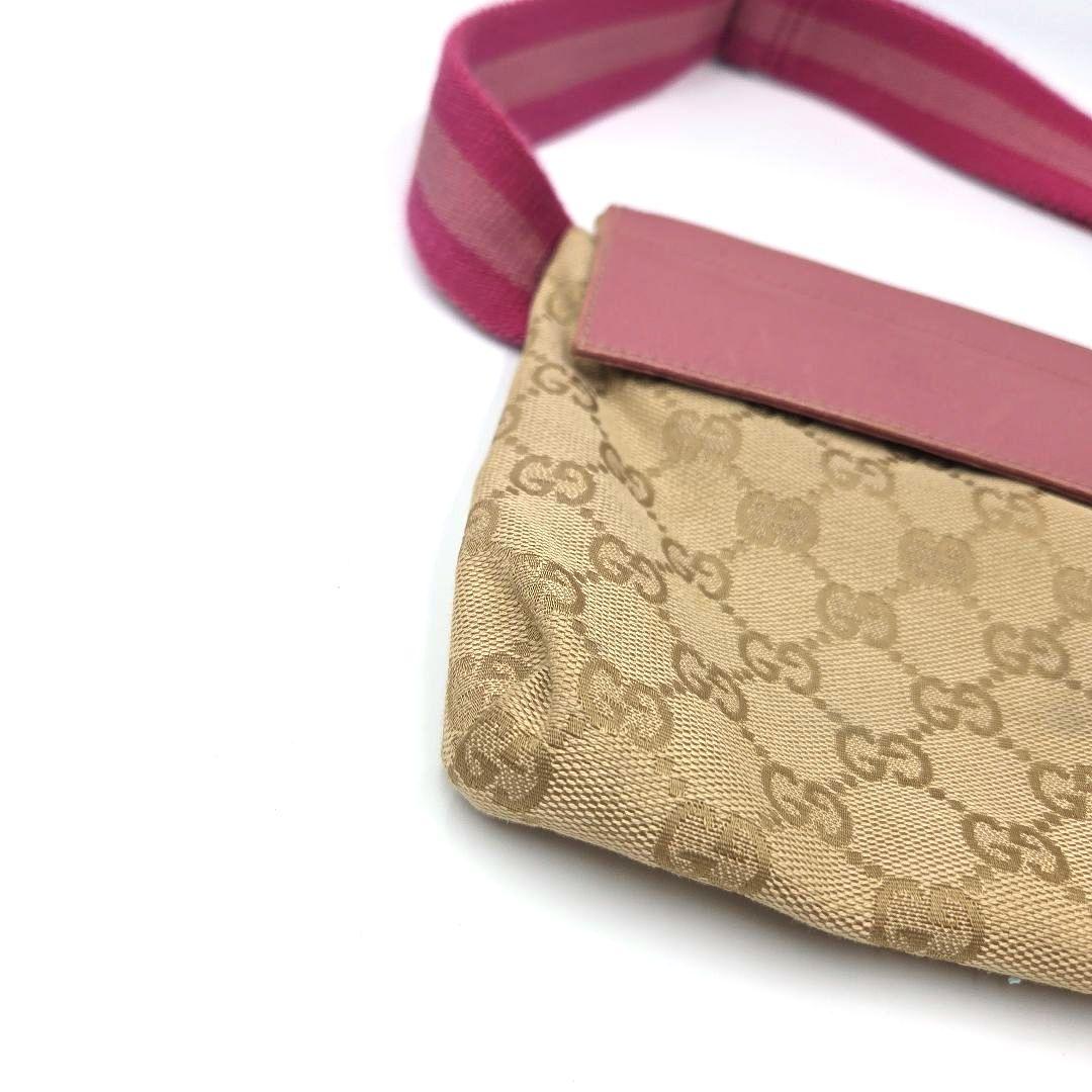 希少色 ピンク●GUCCI ウエストバッグ ボディバッグ GG キャンバス