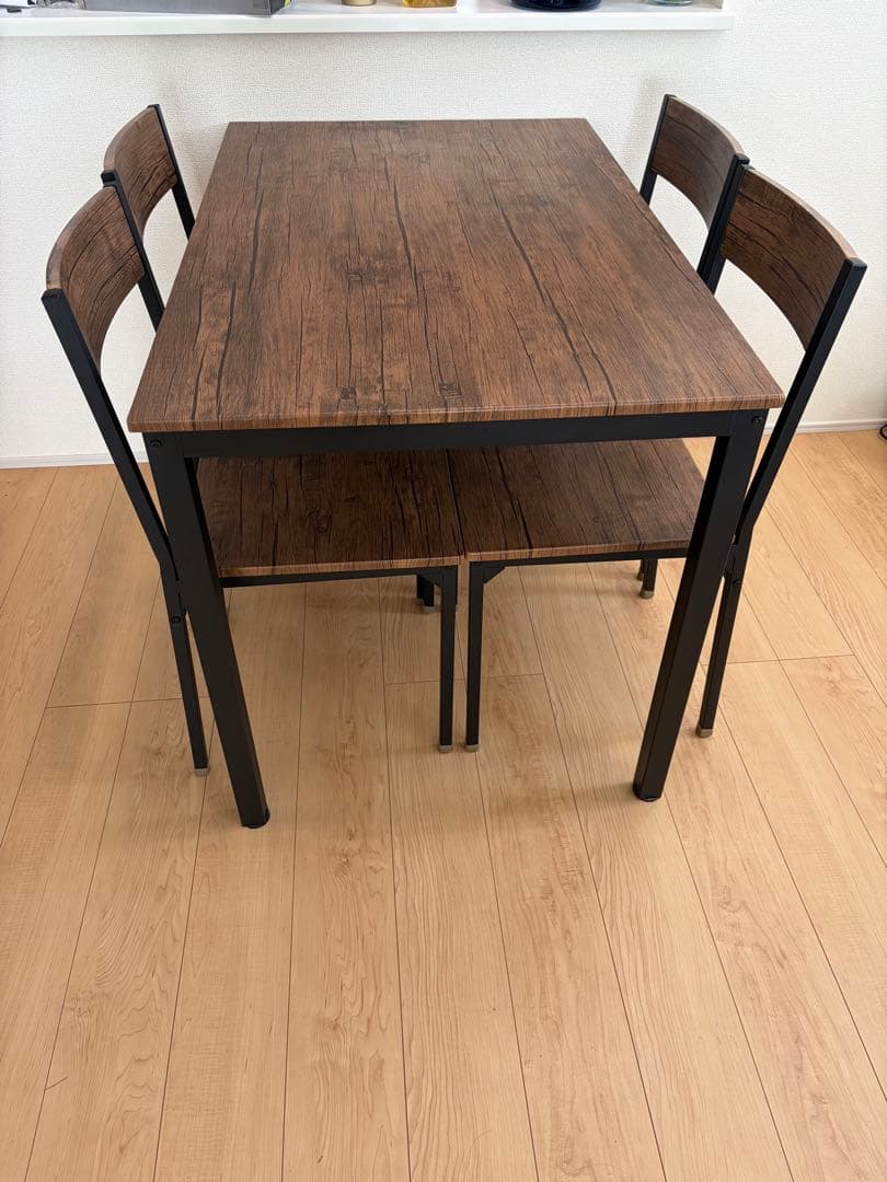 LIFELEX コーナンダイニングテーブルセット ダークブラウン 4脚付き