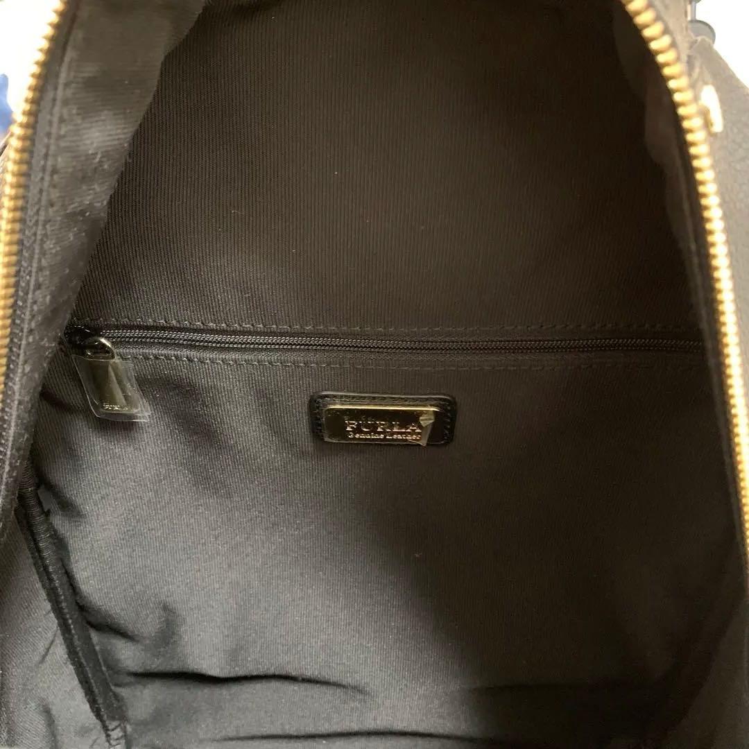 極美品★フルラ リュック ブラック レザー ★FURLA バックパック　シボ革