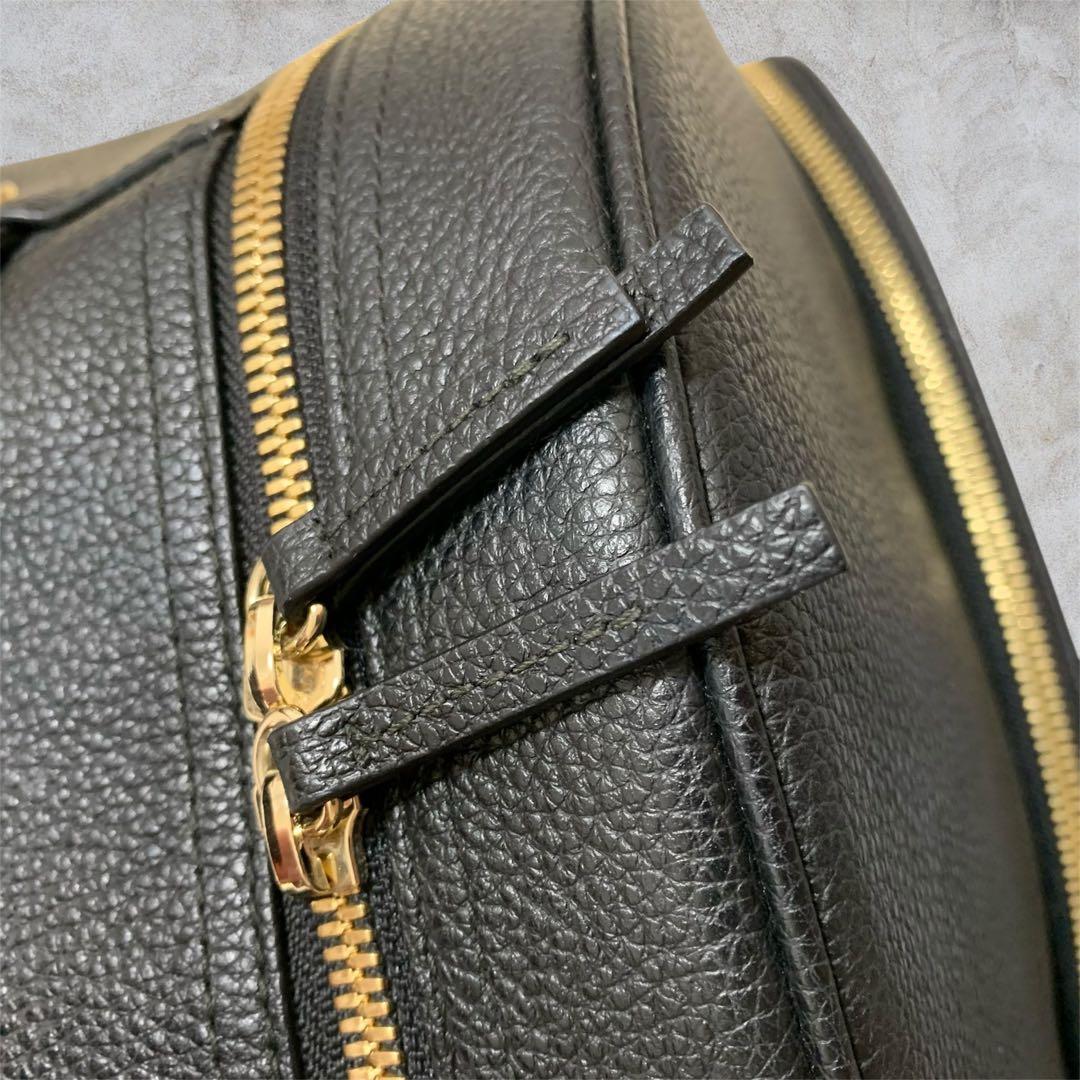 極美品★フルラ リュック ブラック レザー ★FURLA バックパック　シボ革