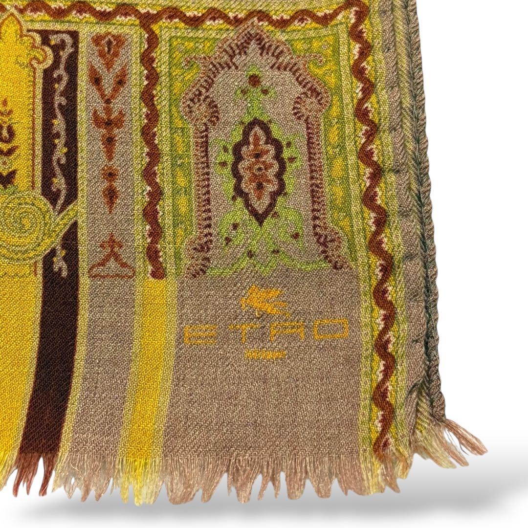 未使用✴︎ エトロ ストール ペイズリー ウールシルク イタリア製 大判