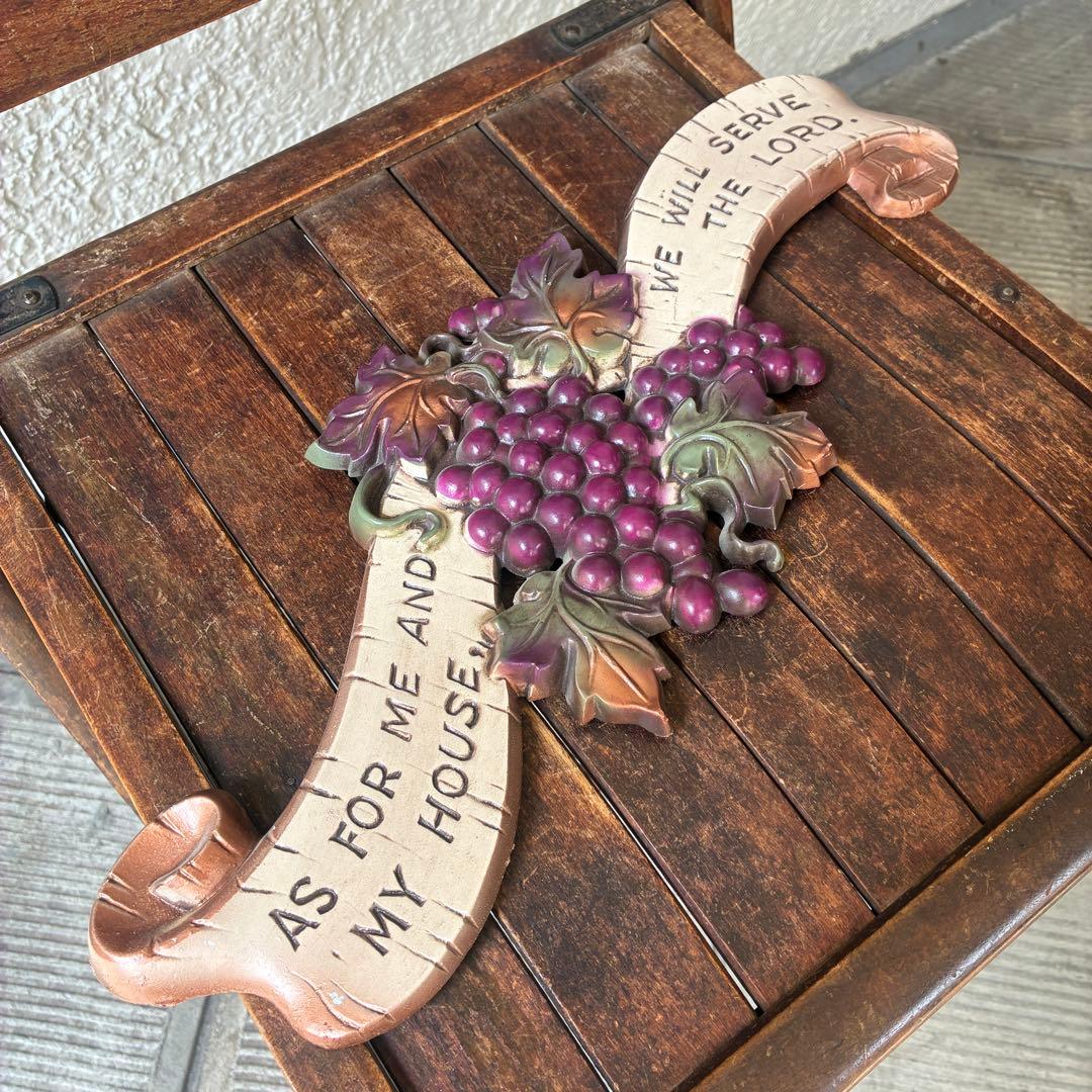 貴重！70's〜アメリカアンティーク金属製ブドウの壁掛け　USAヴィンテージ雑貨