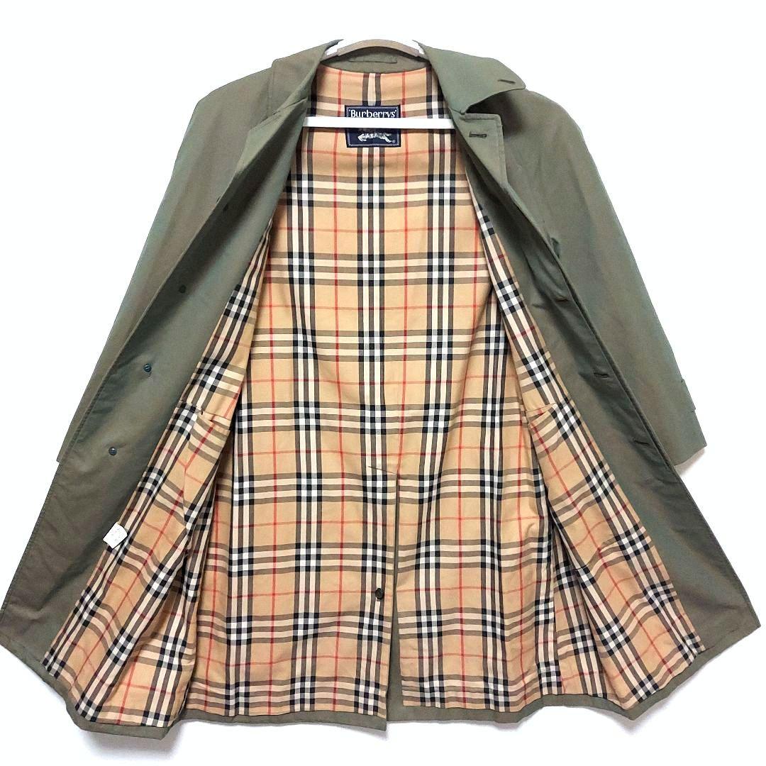 BURBERRY ステンカラーコート 裏ノバチェック 玉虫色 90s