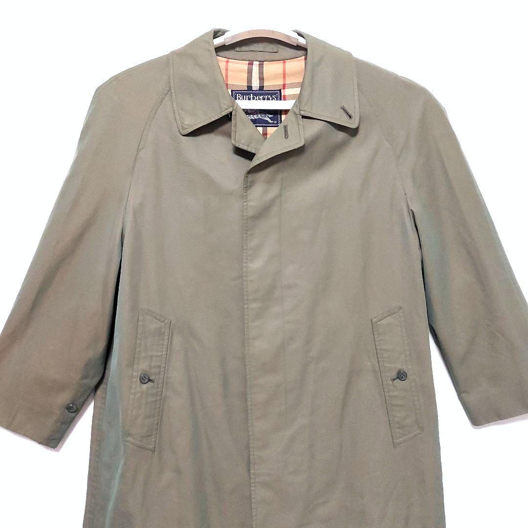 BURBERRY ステンカラーコート 裏ノバチェック 玉虫色 90s