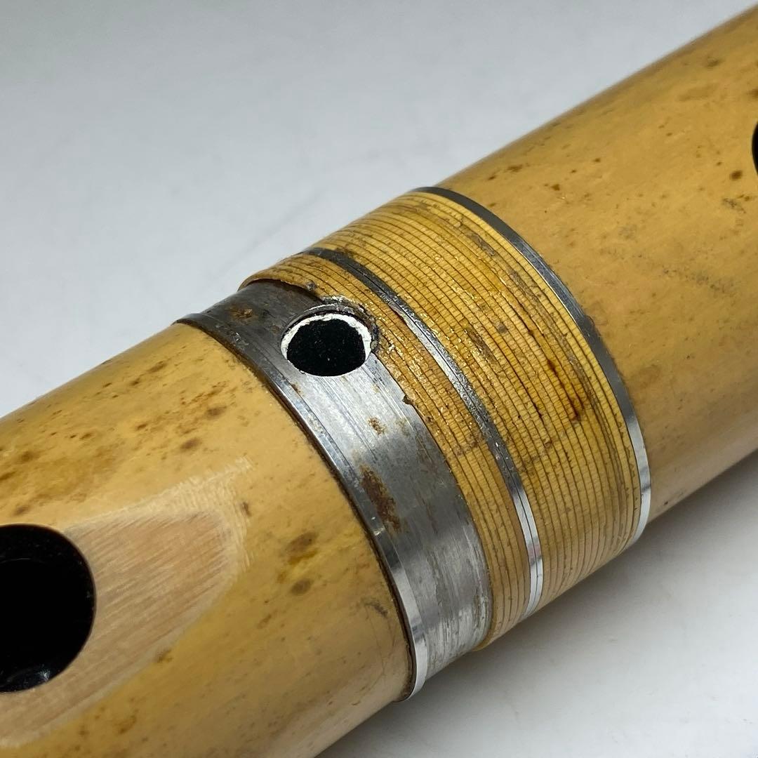 鳳舟 銀三線尺八 65cm 東7-1026①