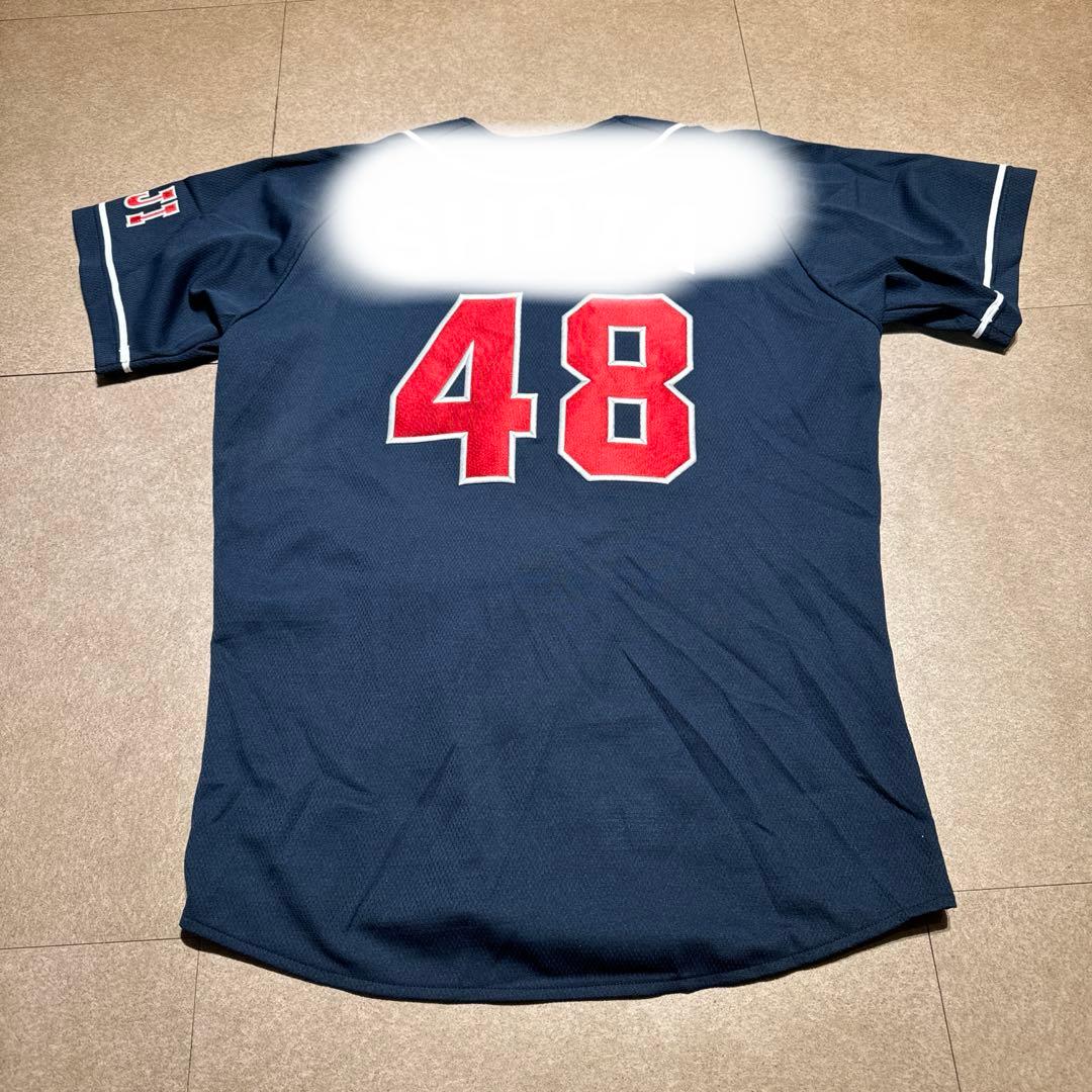 Mizuno 明治大学 ユニフォーム ベースボールシャツ 野球 応援 紺 L