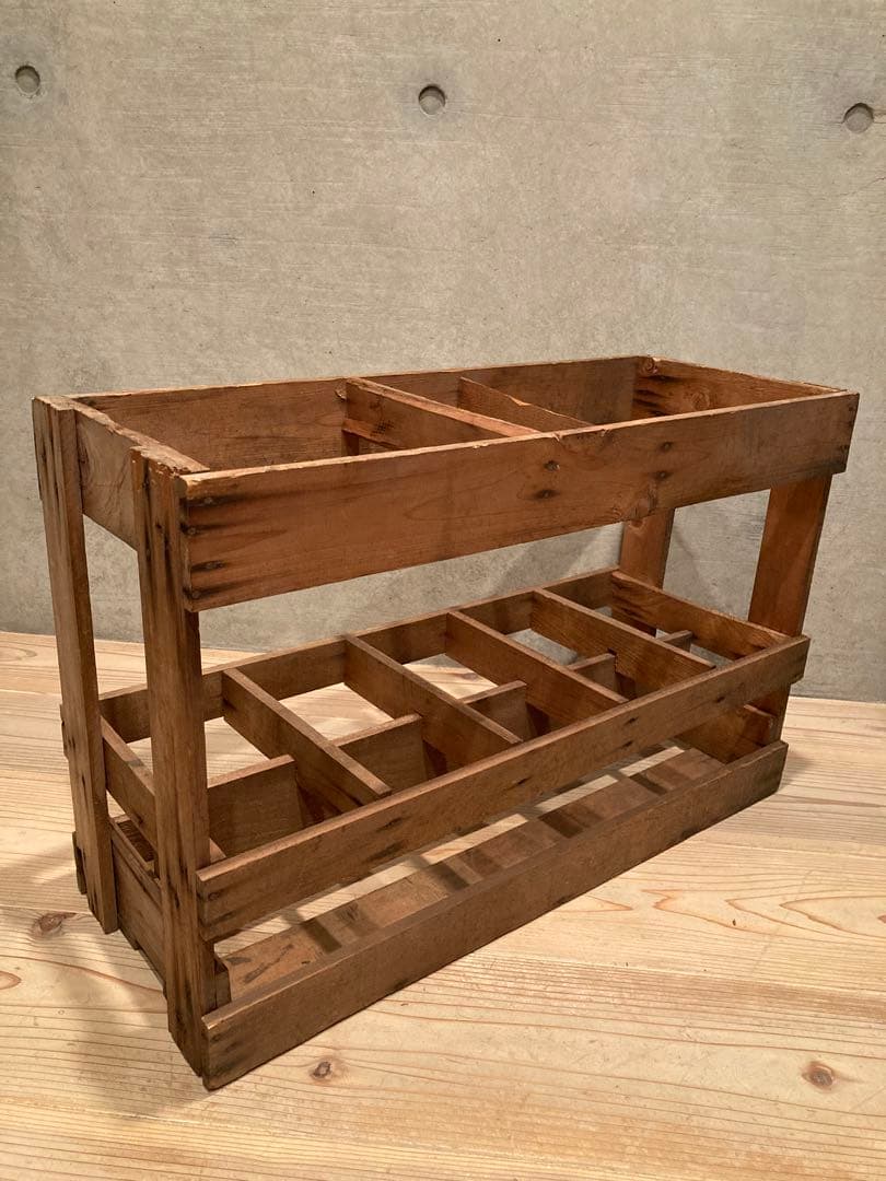 一升瓶ケース 椅子 ビールケース 木箱 ビンテージ インテリア 10本収納