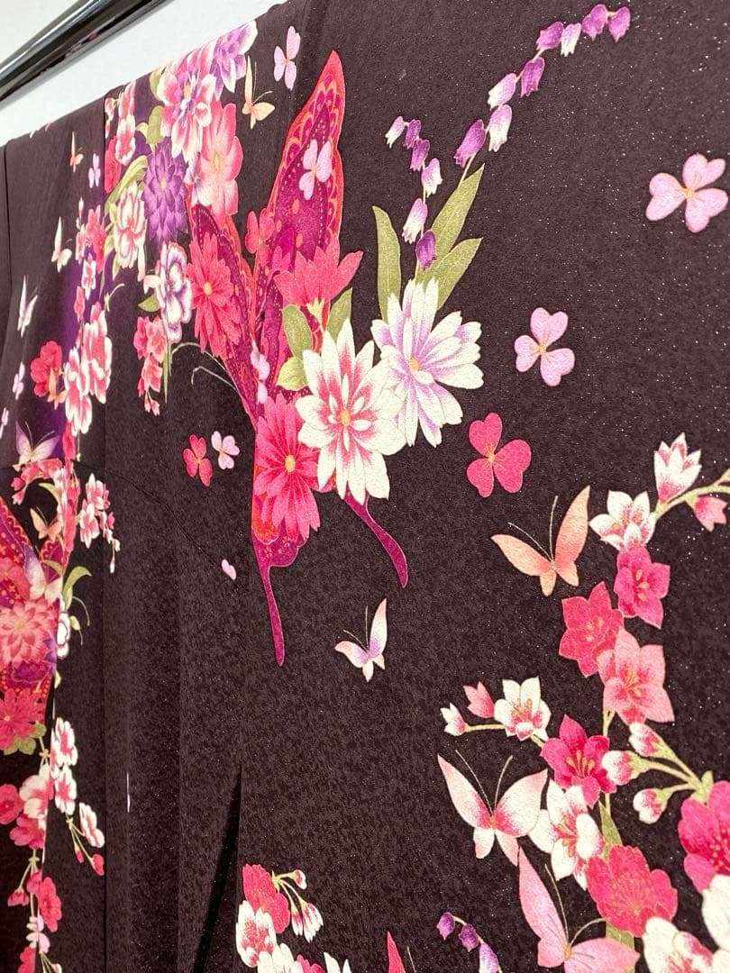 振袖 豪華 蝶 金駒 銀彩 刺繍 身丈158cm 撥水加工済