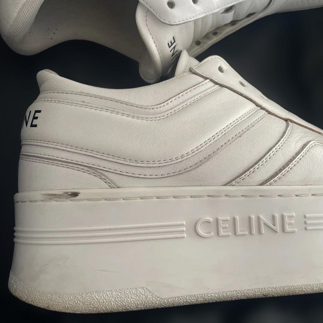 CELINE ホワイト レザースニーカー 38