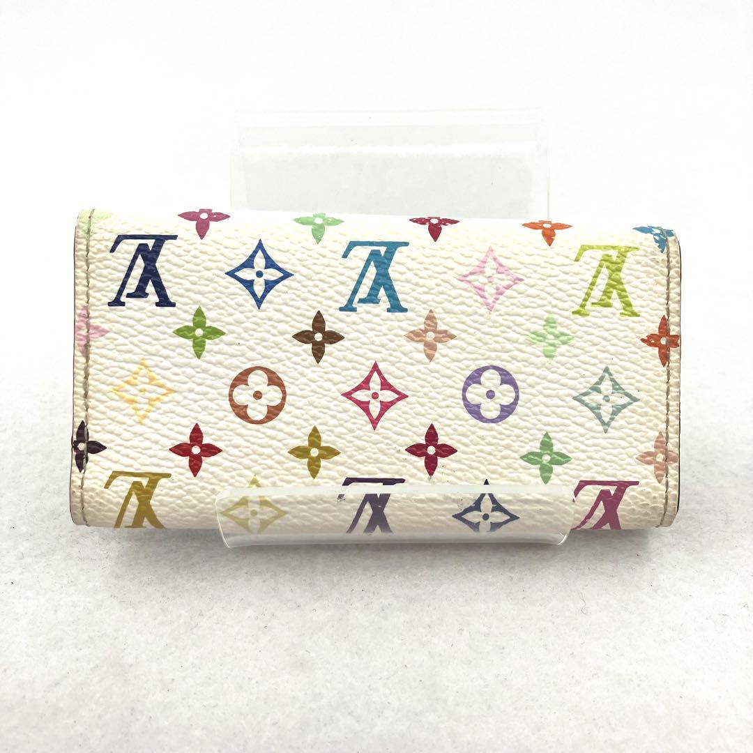 ルイヴィトン キーケース 4連 ミュルティクレ モノグラム マルチカラー 白