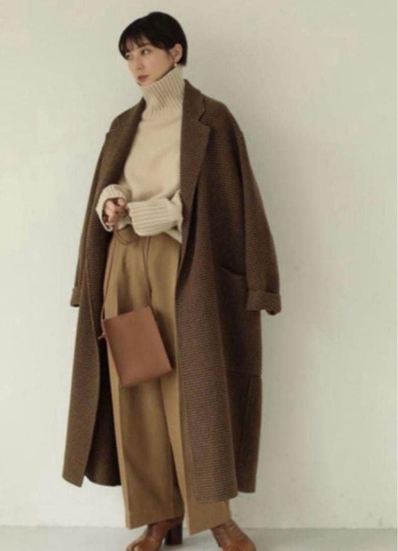 極美品 todayful ウール ロングコート ブラウン サイズ36
