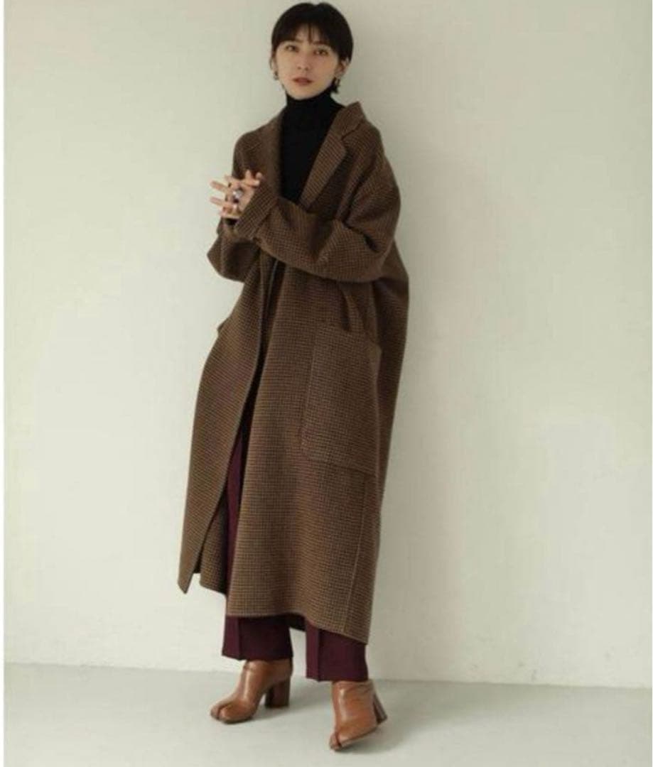 極美品 todayful ウール ロングコート ブラウン サイズ36