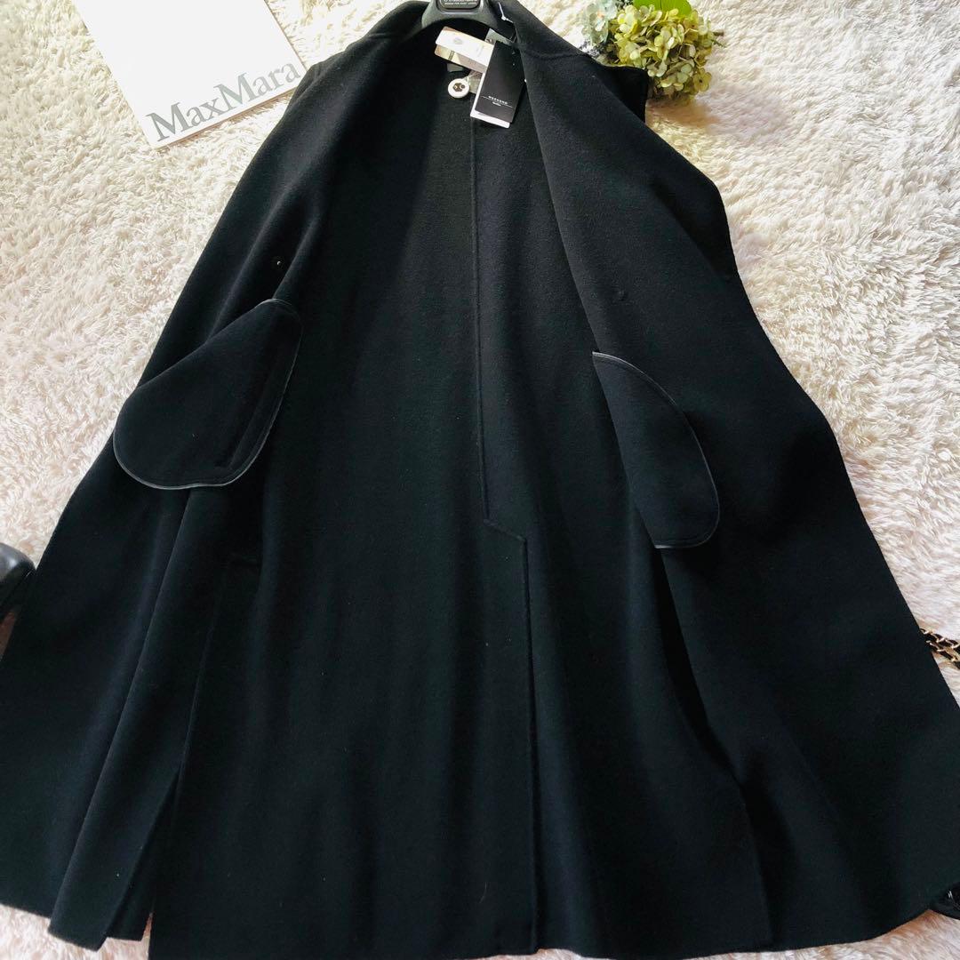 42大きめ✨未使用 現行マックスマーラ コート クチートアマーノ ブラック