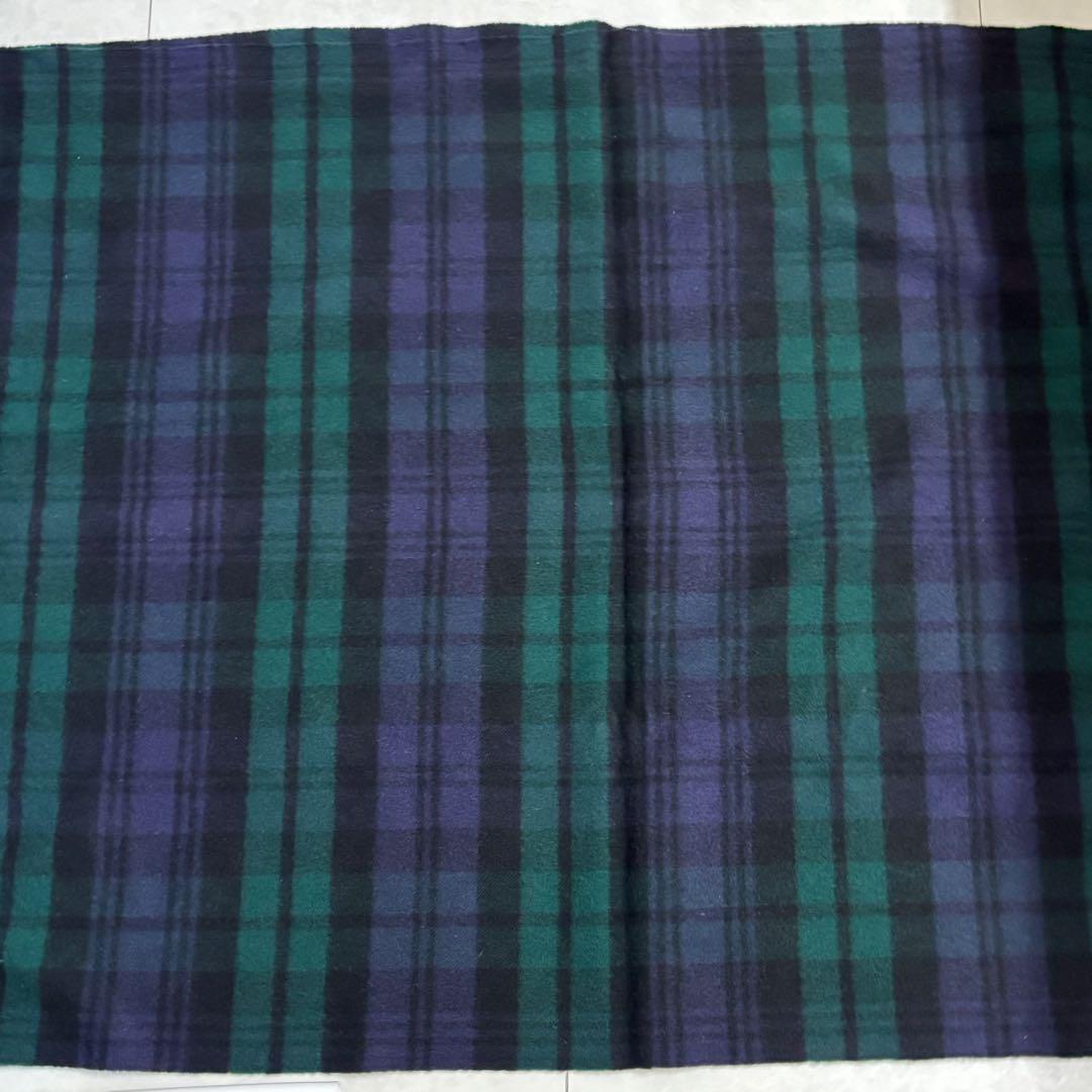 ジョンストンズ　カシミヤ100%　ストール　大判　緑チェック　CASHMERE