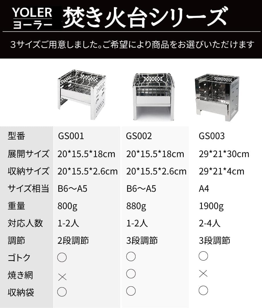 自由調節 2-4人用 多役 アウトドア 薪ストーブ 焚き火台 A4サイズ