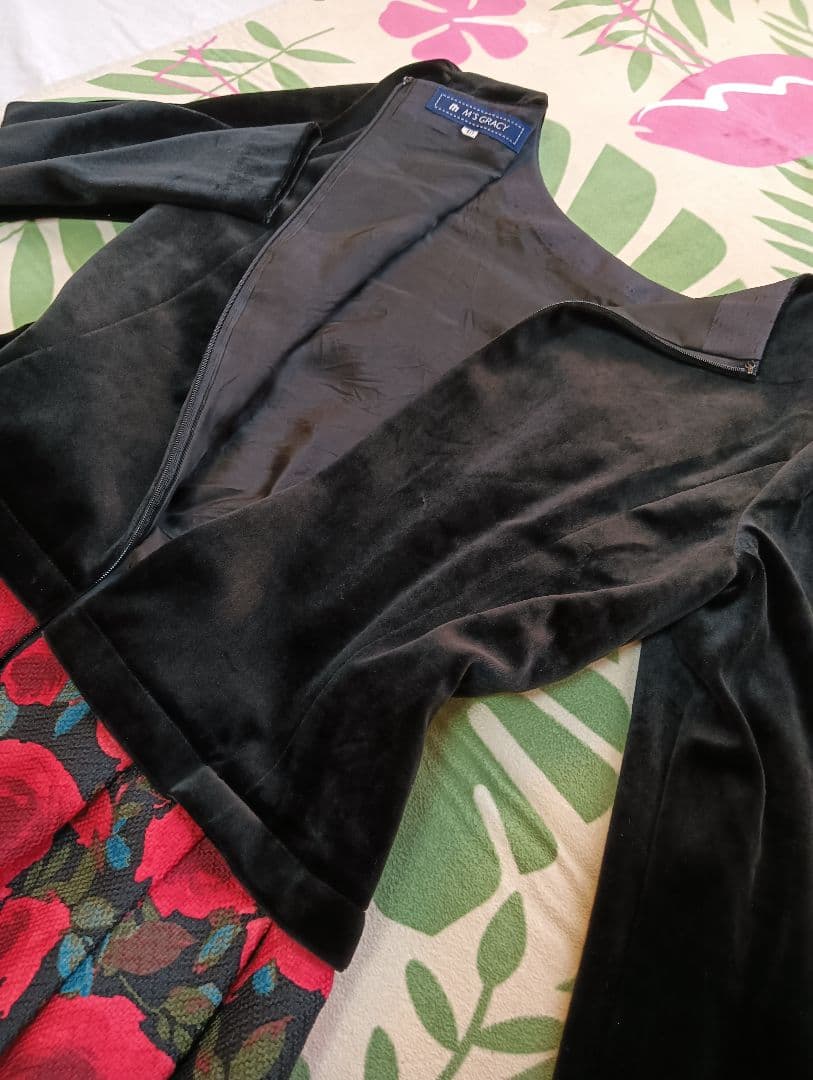 美品！エムズグレイシー 花柄 ローズ 高級 ワンピース