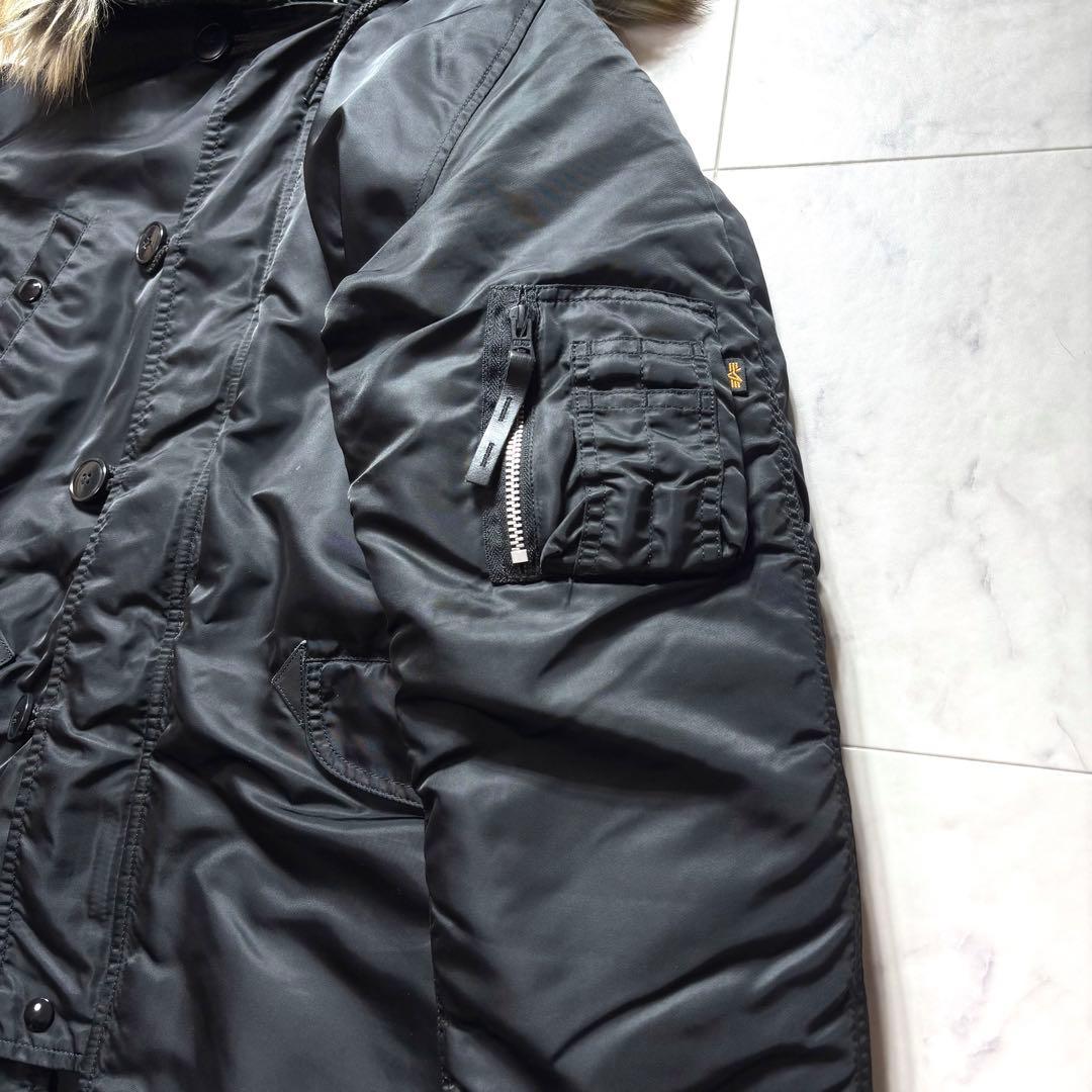 極美品✨アルファインダストリー N-3B フライトジャケット ファー 黒 L