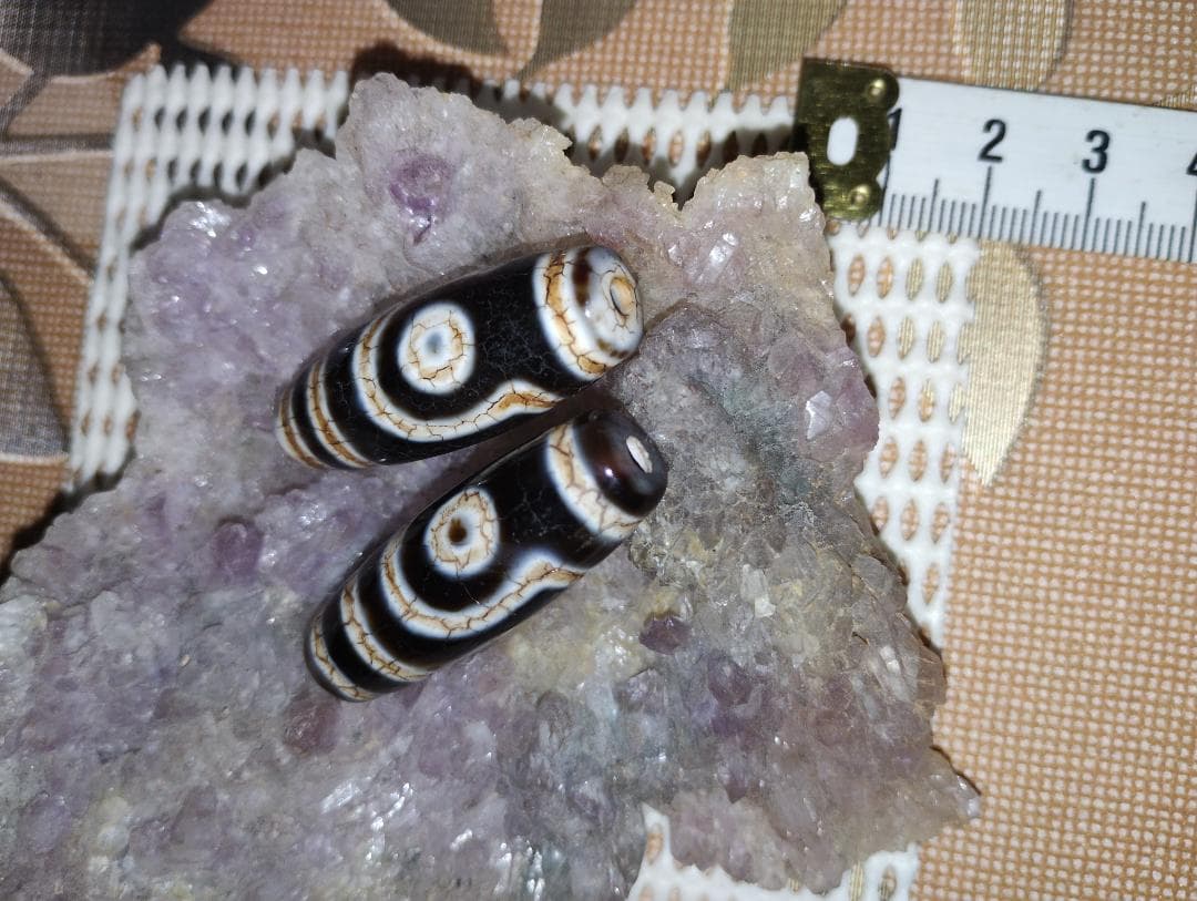 風化龍紋　二眼天珠 　夫婦の和睦、家庭円満、人間関係などの改善