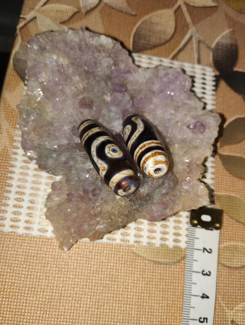 風化龍紋　二眼天珠 　夫婦の和睦、家庭円満、人間関係などの改善