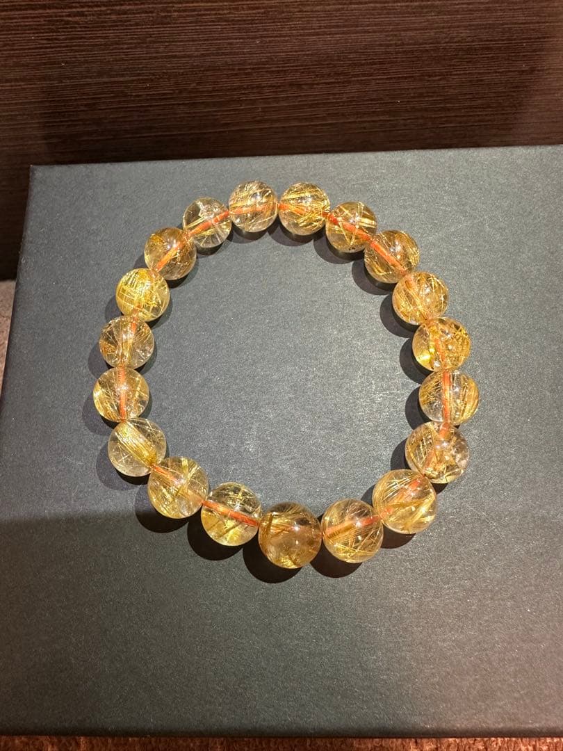 ゴールド　ルチルクォーツ　10.5mm 高品質ブレスレット