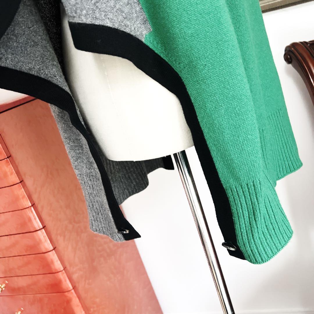 美品　HERMESエルメス　ケープ　ポンチョ　セーター　カシミヤ　緑　ベスト