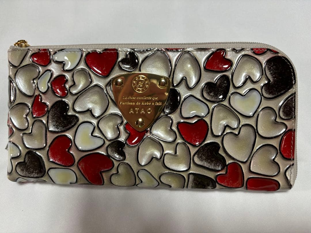 極美品✨アタオ 長財布 ハッピーシャワー ハート総柄 ハッピーヴィトロ