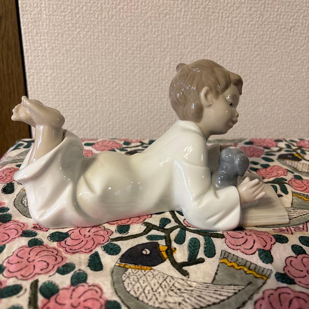 【美品】リヤドロ NAO 陶器 人形　一緒にお勉強