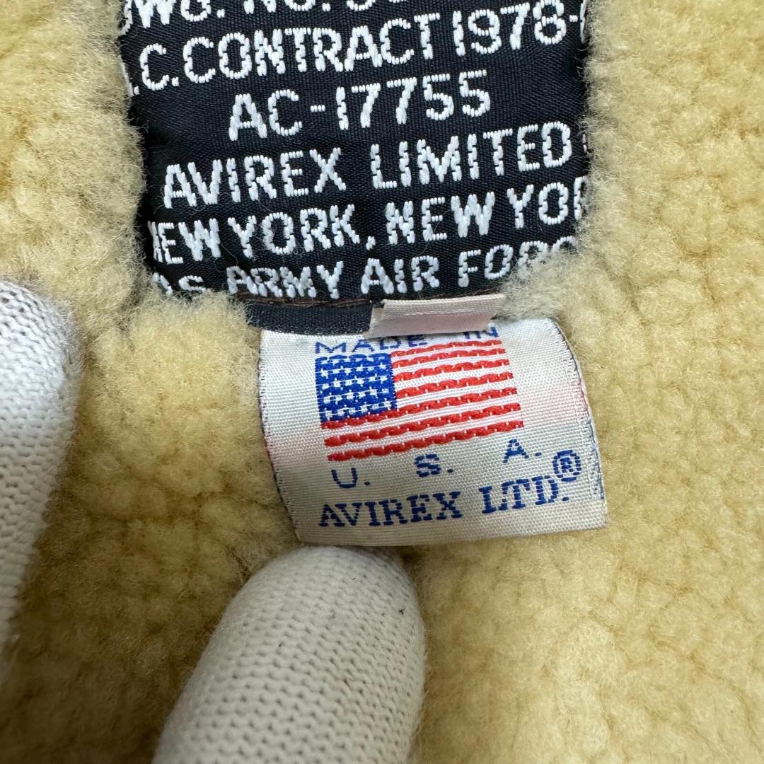 アヴィレックス　B-3 フライトジャケット　ムートン　ブラウン　36