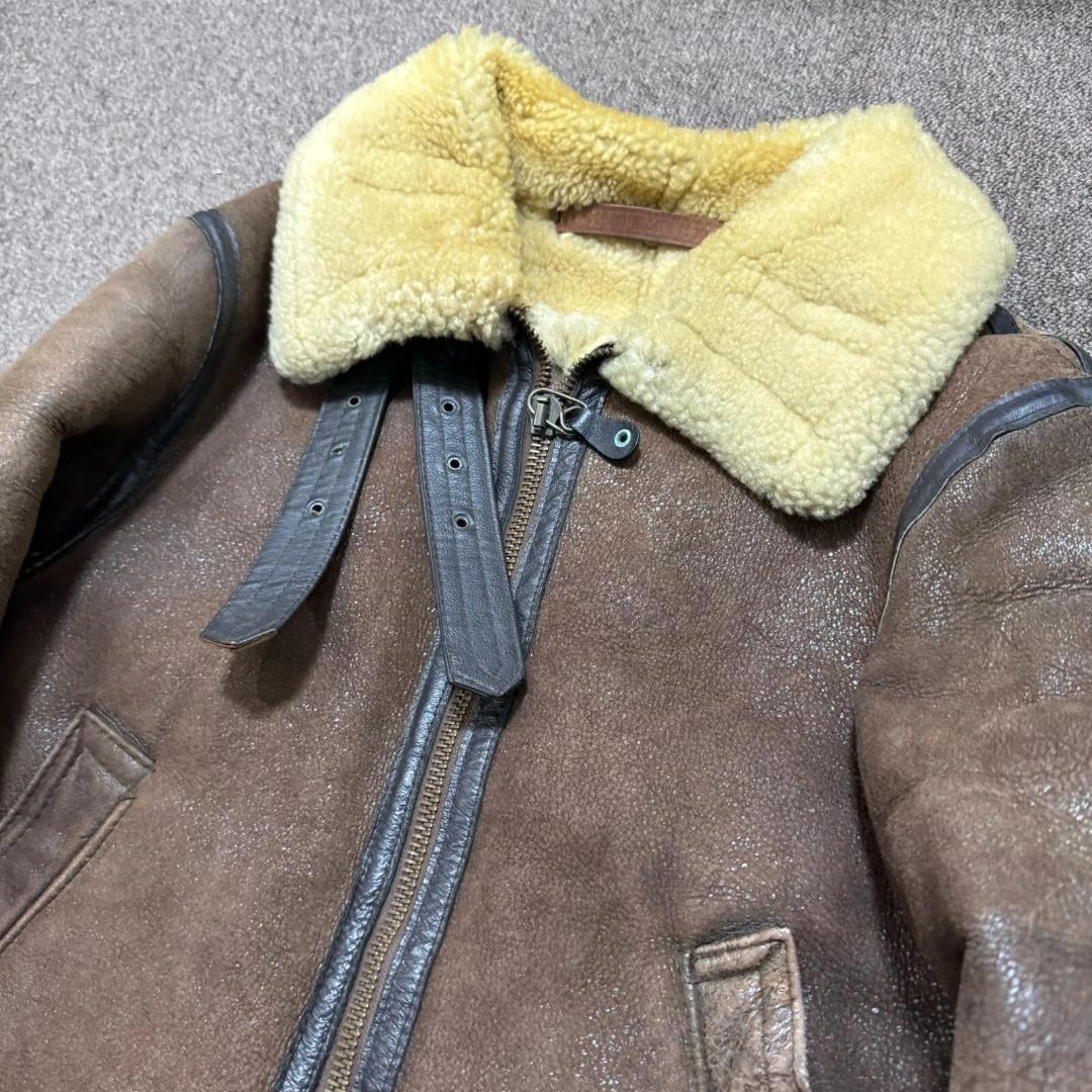 アヴィレックス　B-3 フライトジャケット　ムートン　ブラウン　36