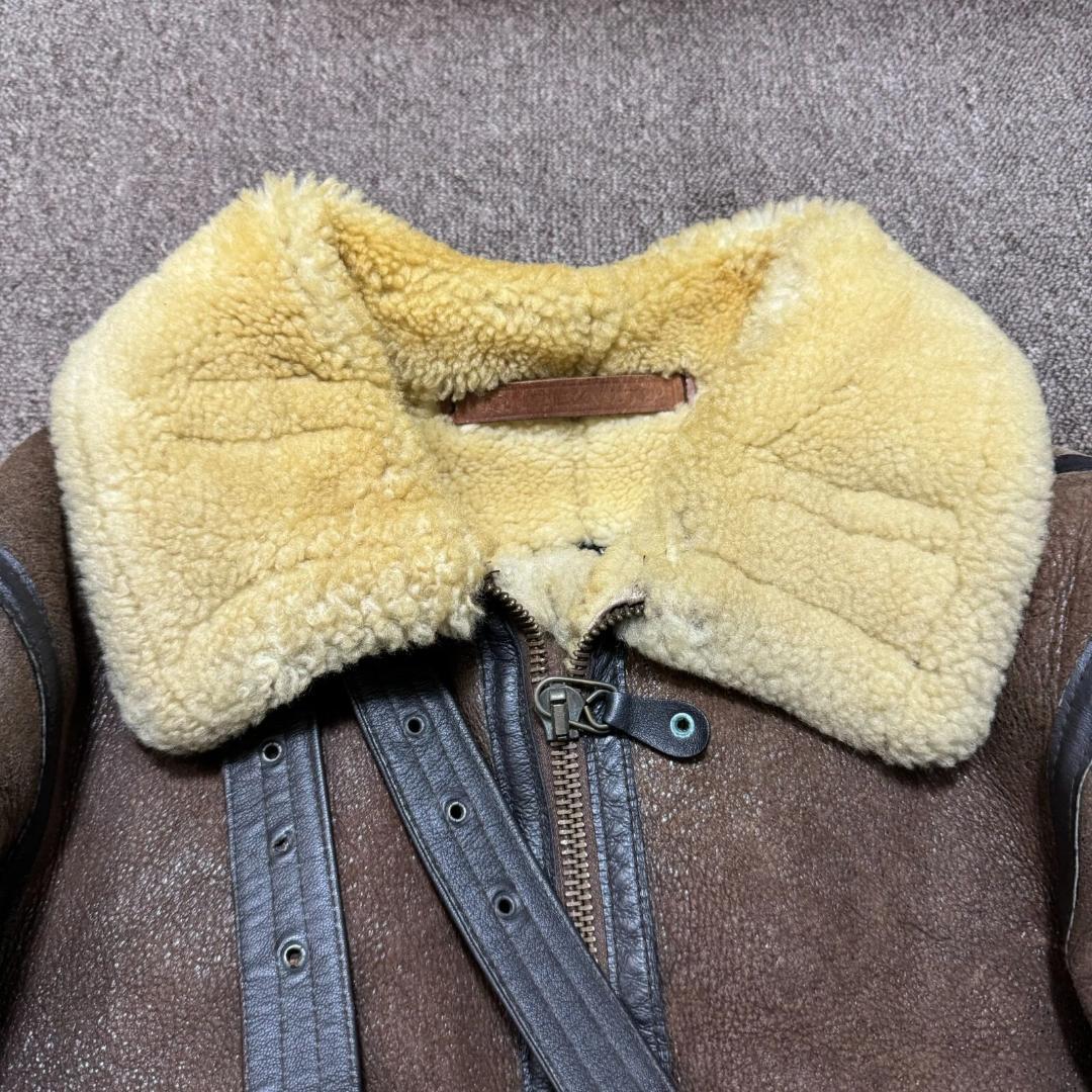 アヴィレックス　B-3 フライトジャケット　ムートン　ブラウン　36