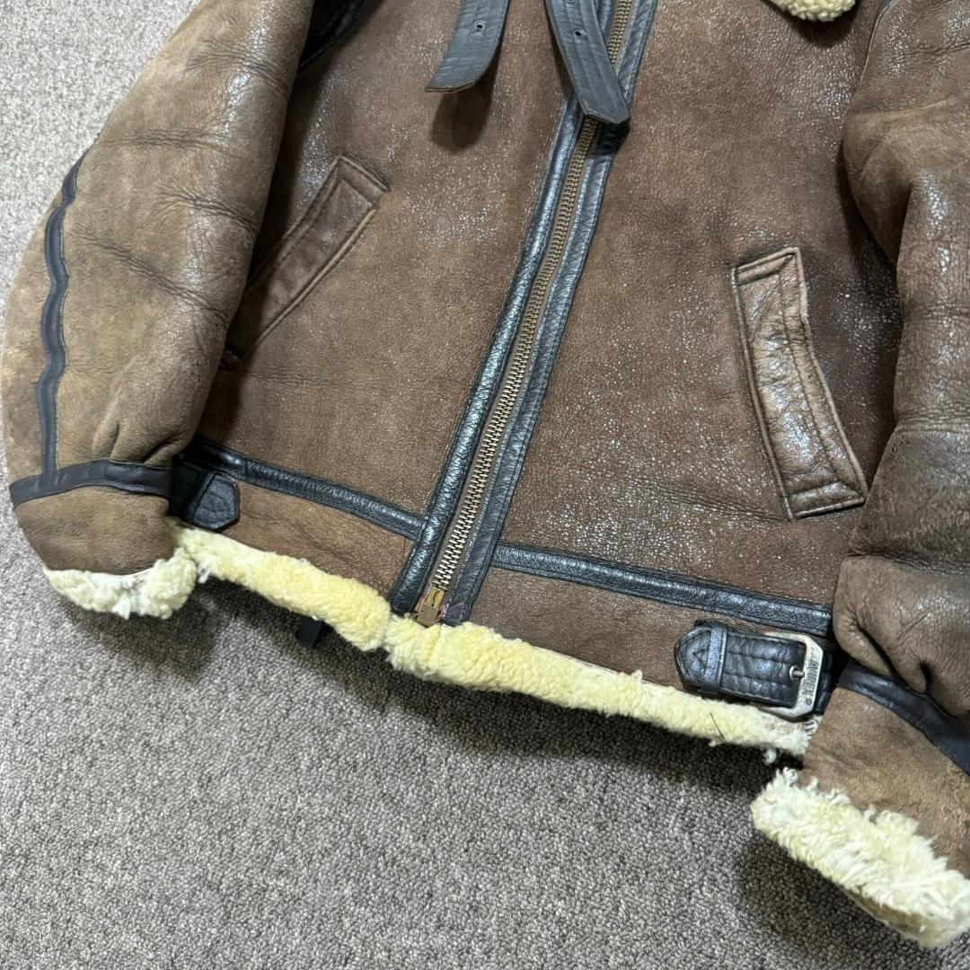 アヴィレックス　B-3 フライトジャケット　ムートン　ブラウン　36
