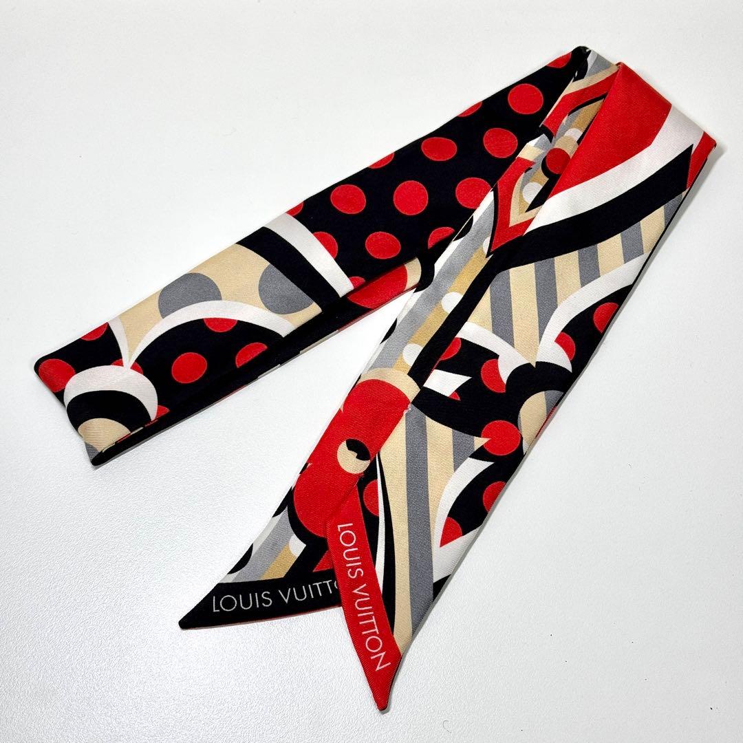 ルイヴィトン バンドー BB ポップ モノグラム スカーフ シルク レッド