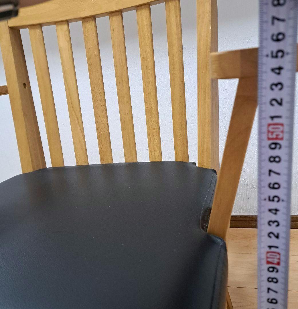 【直接引渡し限定】 回転式チェア　ダイニングチェア　木製　肘つき　2脚セット