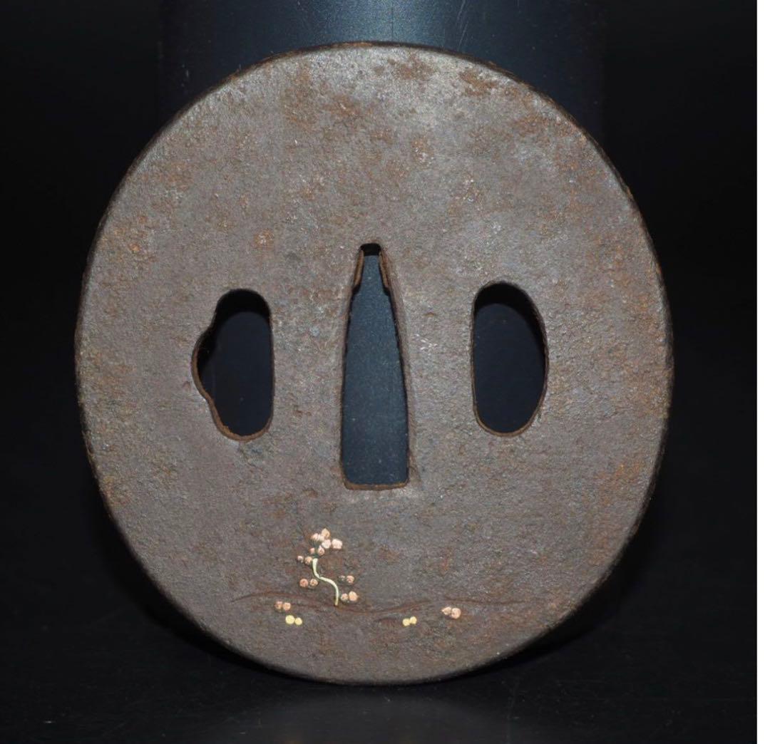 eyeknow74送料無料　江戸時代　山水楼閣象嵌　鍔