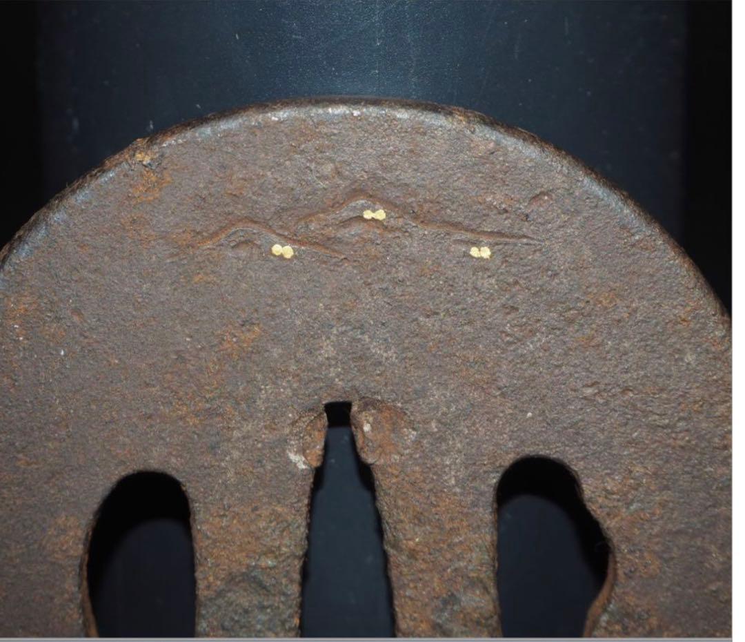 eyeknow74送料無料　江戸時代　山水楼閣象嵌　鍔