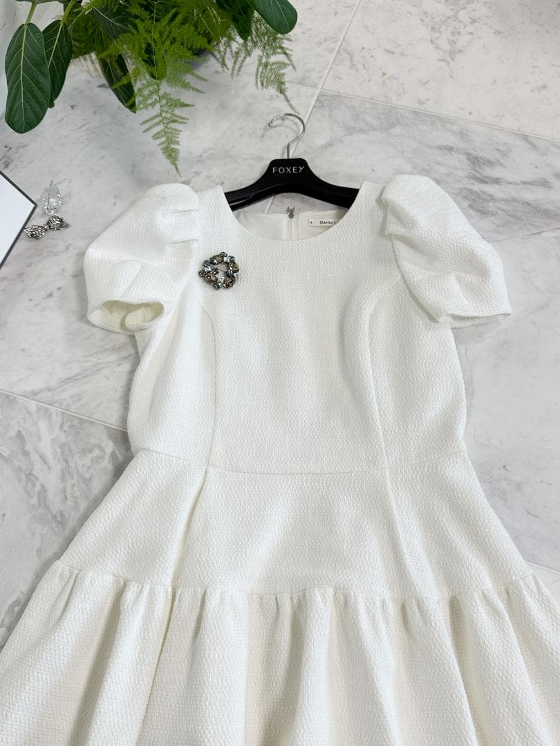 未使用★FOXEY/フォクシー デイジーリン コクーンスリーブドレス 42 半袖