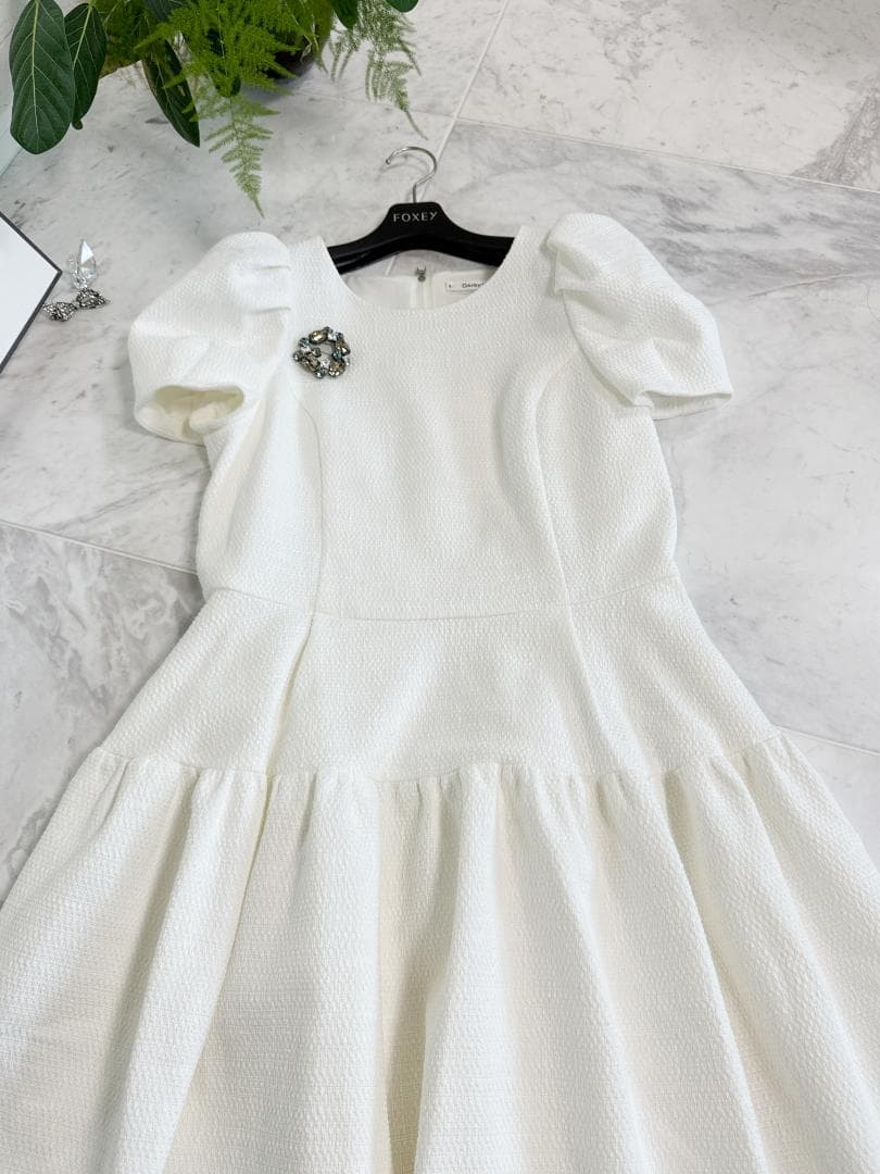 未使用★FOXEY/フォクシー デイジーリン コクーンスリーブドレス 42 半袖