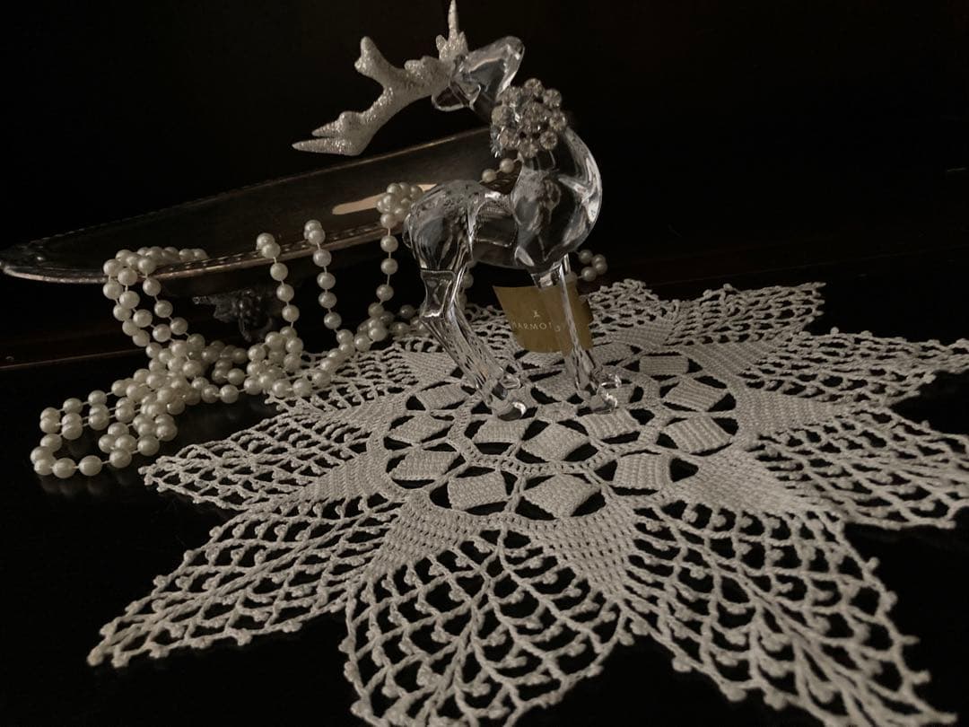 海外店ジャグカバー★レースドイリー10星形スカラップ&天使と薔薇マグネット新品