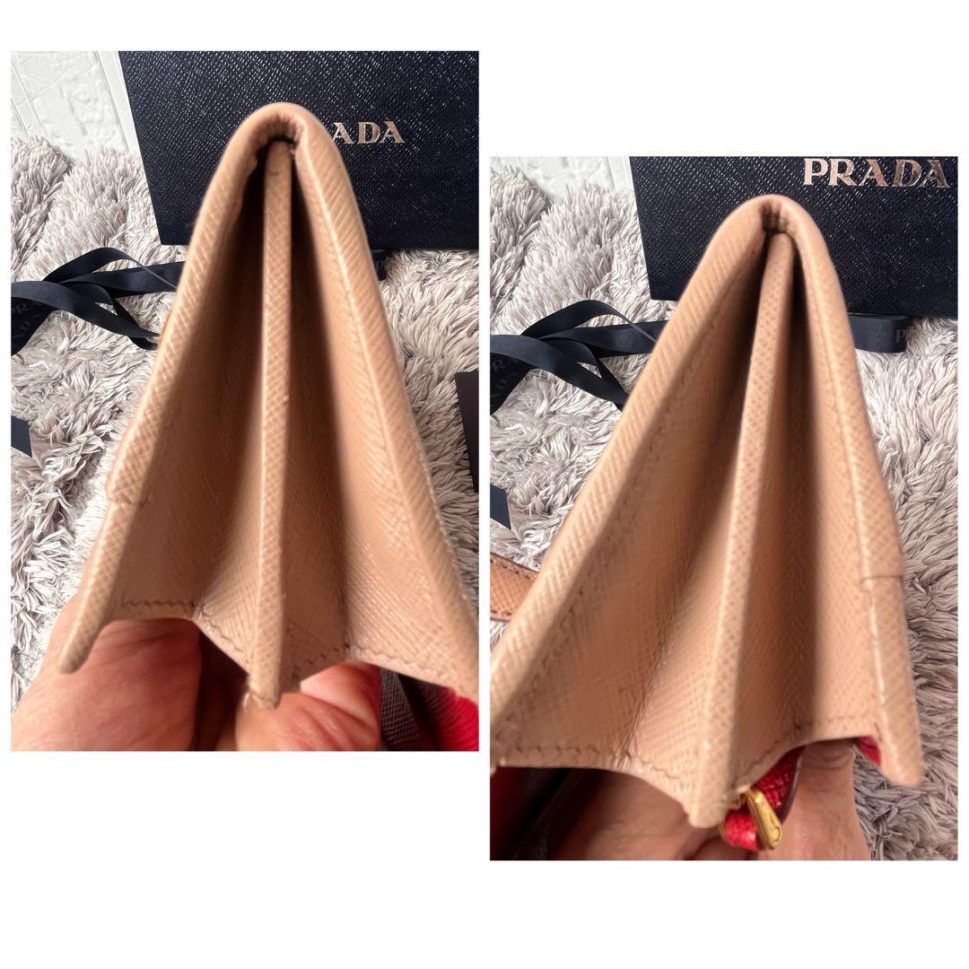 良品✨PRADA マルチカラー　大きめロゴ　長財布　サフィアーノ　ベージュ