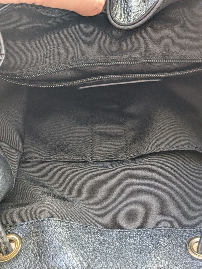 ららりCOACH ブラックレザー リュック　ユニセックス