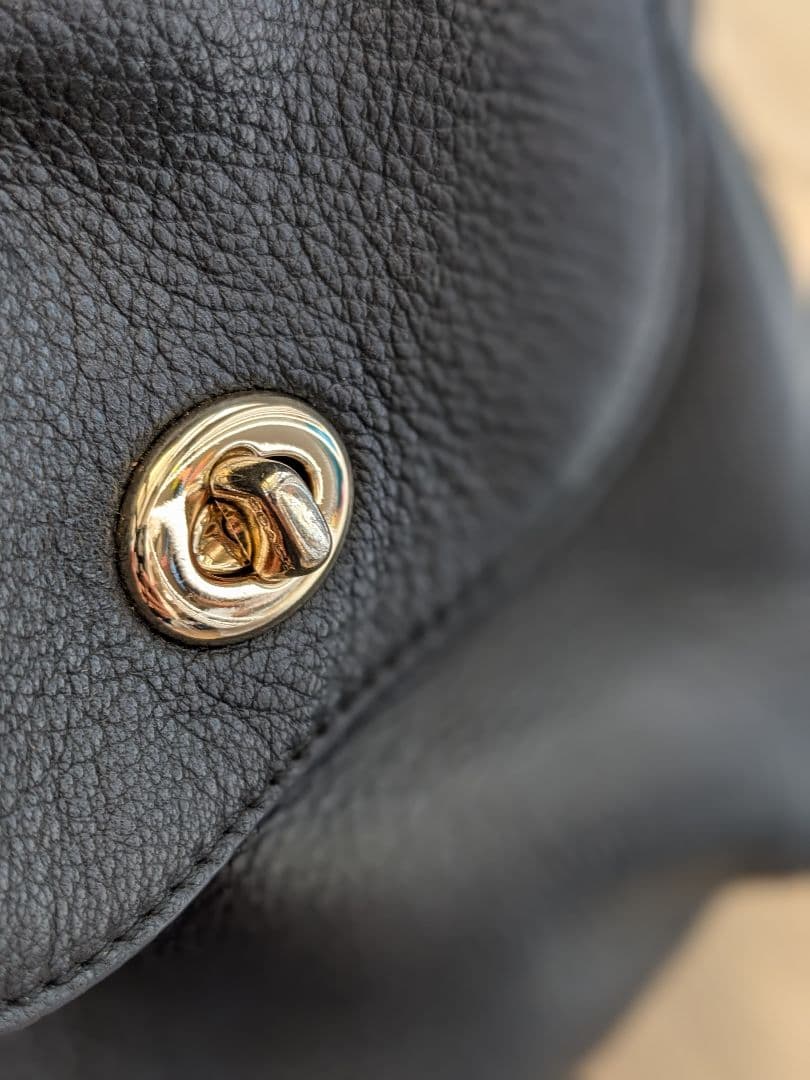 ららりCOACH ブラックレザー リュック　ユニセックス