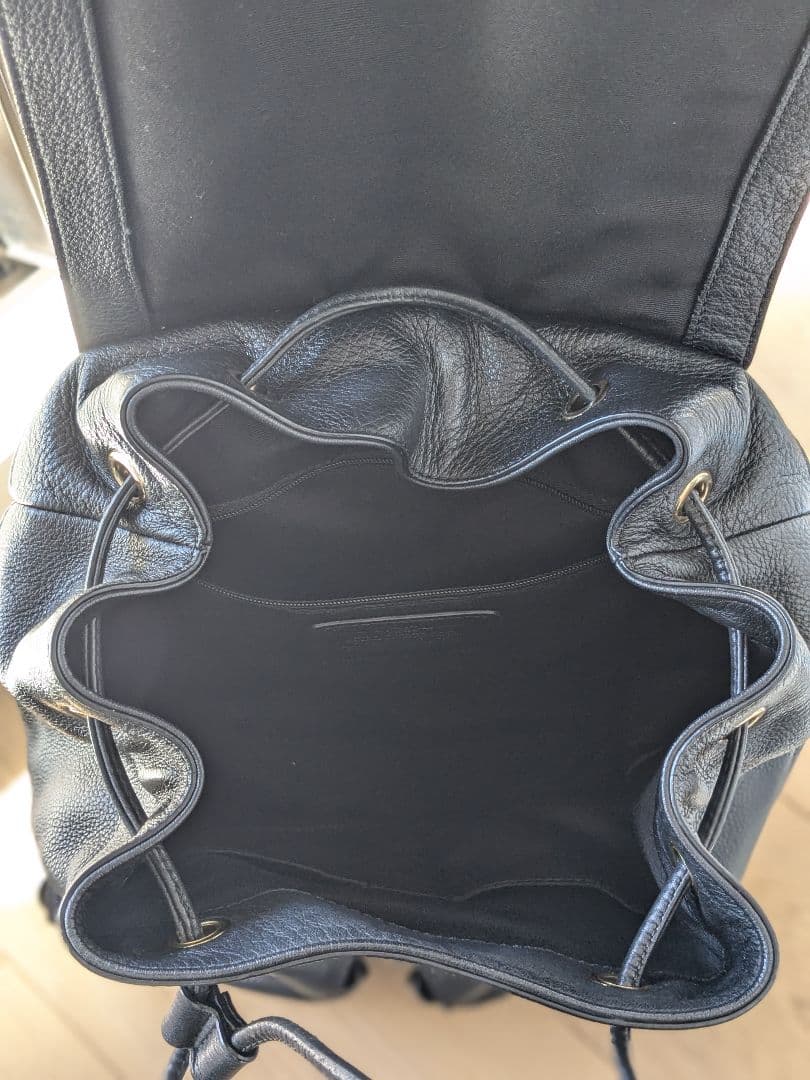 ららりCOACH ブラックレザー リュック　ユニセックス