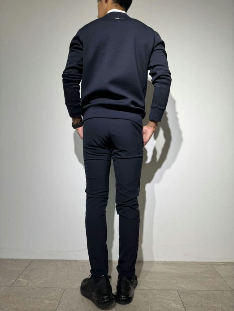 新品SLDO　裏起毛プライムフレックスサテンラインパンツ　NAVY XL