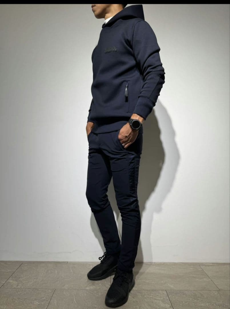 新品SLDO　裏起毛プライムフレックスサテンラインパンツ　NAVY XL