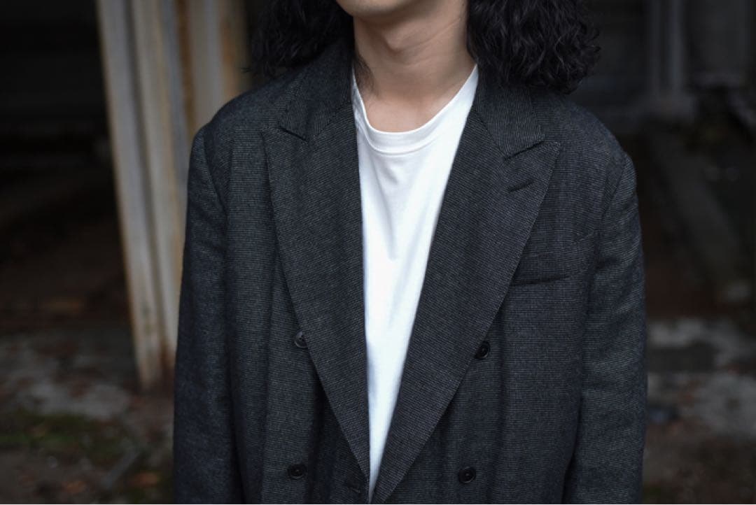 【美品】COMOLI ウールシルクダブルチェスターコート