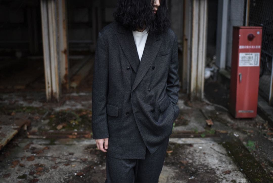 【美品】COMOLI ウールシルクダブルチェスターコート