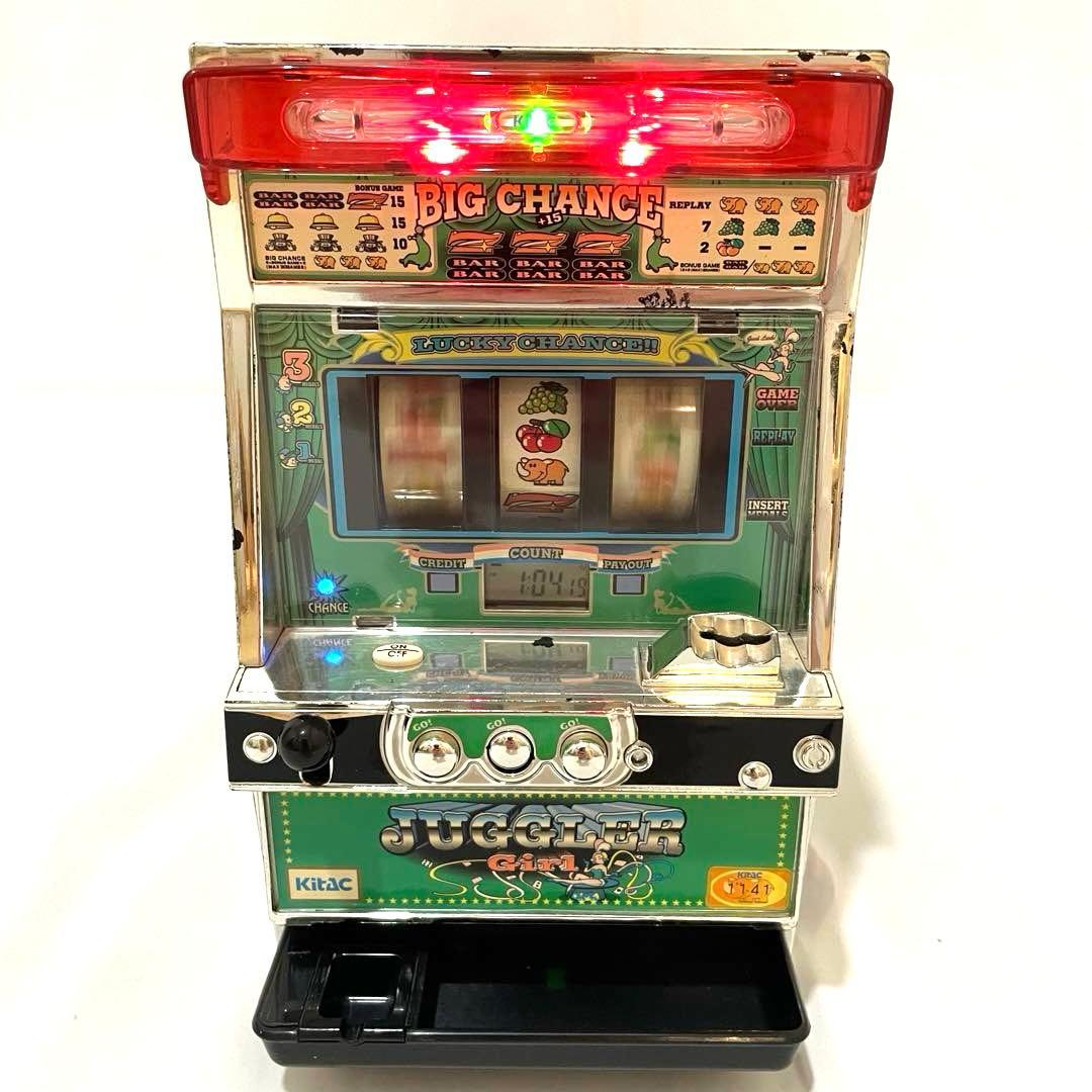 ☆廃盤品☆ジャグラー ジャグラーガール 実機型 目覚まし時計 緑