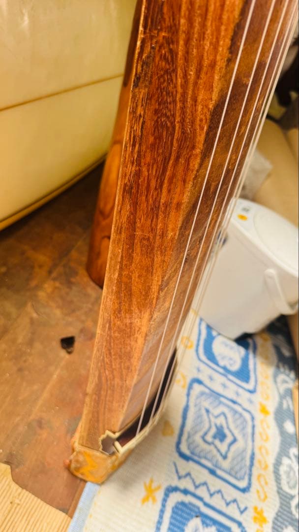 極上彩色★ひまわり　蒔絵　琴　13弦　すだれ彫　筝